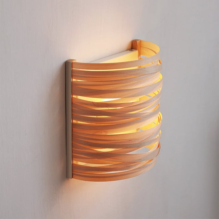 Wabi-Sabi Cross Wood & Rattan Sconce | Wall Lamp