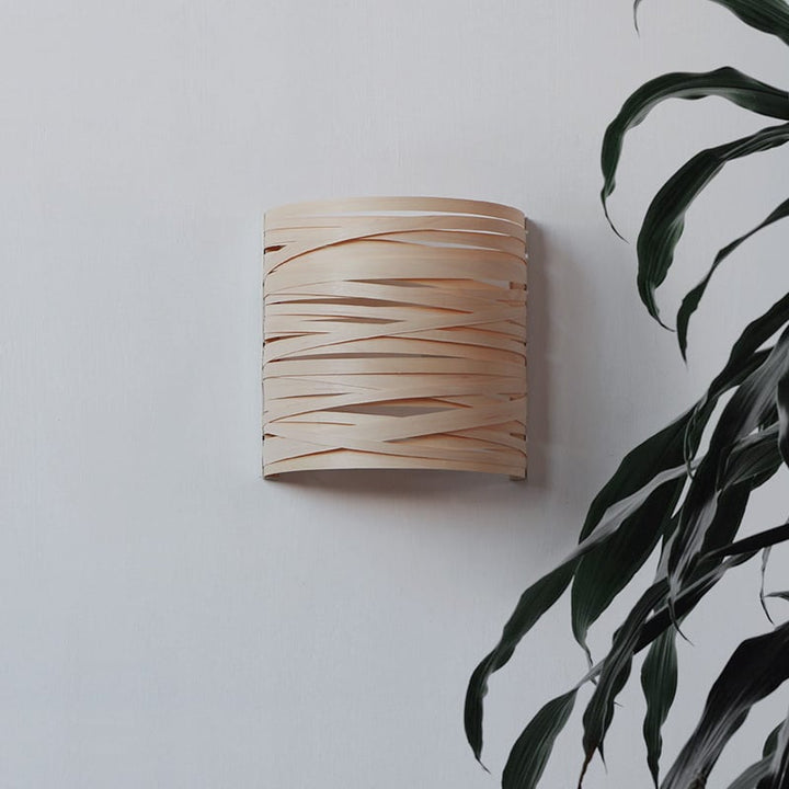 Wabi-Sabi Cross Wood & Rattan Sconce | Wall Lamp