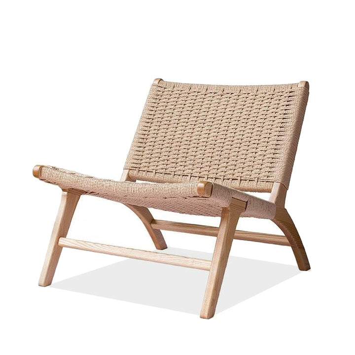 Tomomi- Solid Ash Wood & Kraft Paper Rope Armchair ｜ Reading Chair