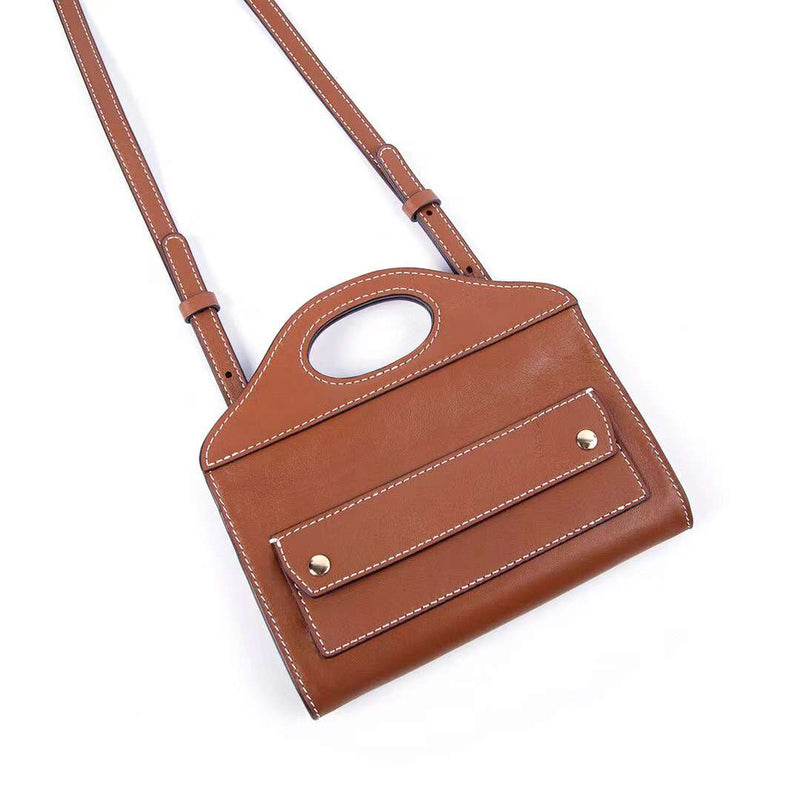 Brown Mini Pocket In Goat Leather