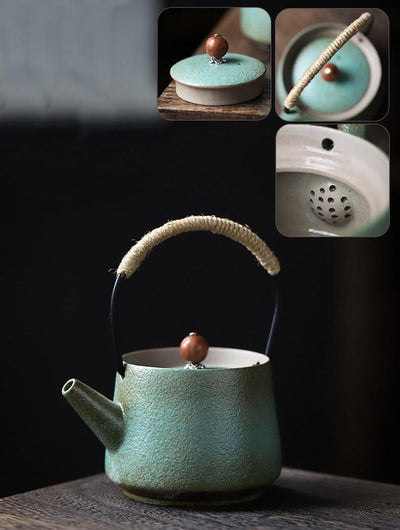Japanese-style Ceramic Teapot Candle Tea Warmer Set - mokupark.com