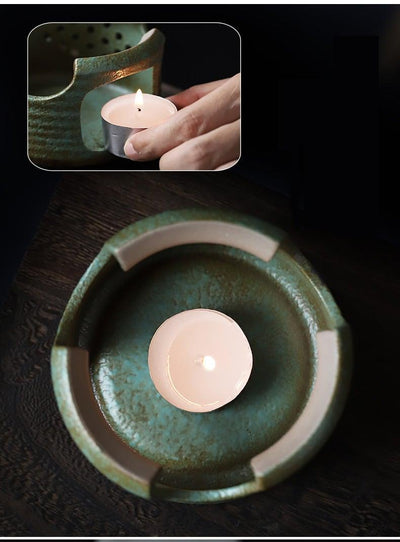 Japanese-style Ceramic Teapot Candle Tea Warmer Set - mokupark.com