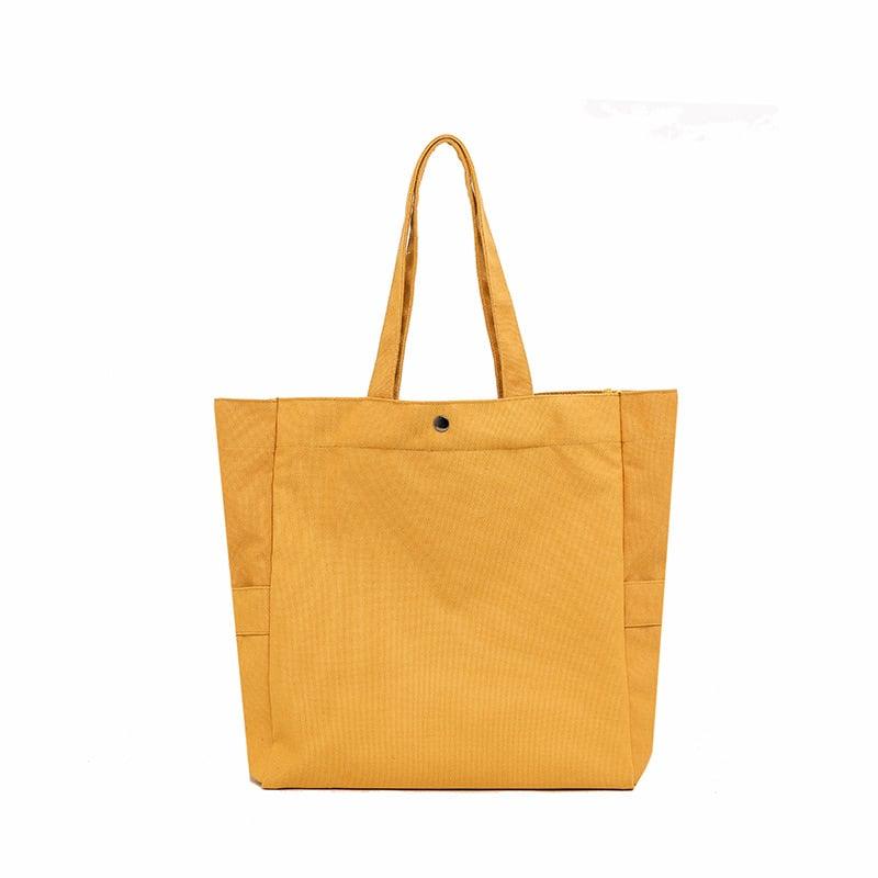 Solid Color Simple Canvas Tote Bag | Shoulder Bag - mokupark.com