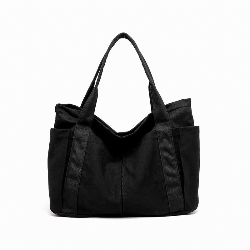 Oversize Functional Canvas Tote Bag | Shoulder Bag - mokupark.com