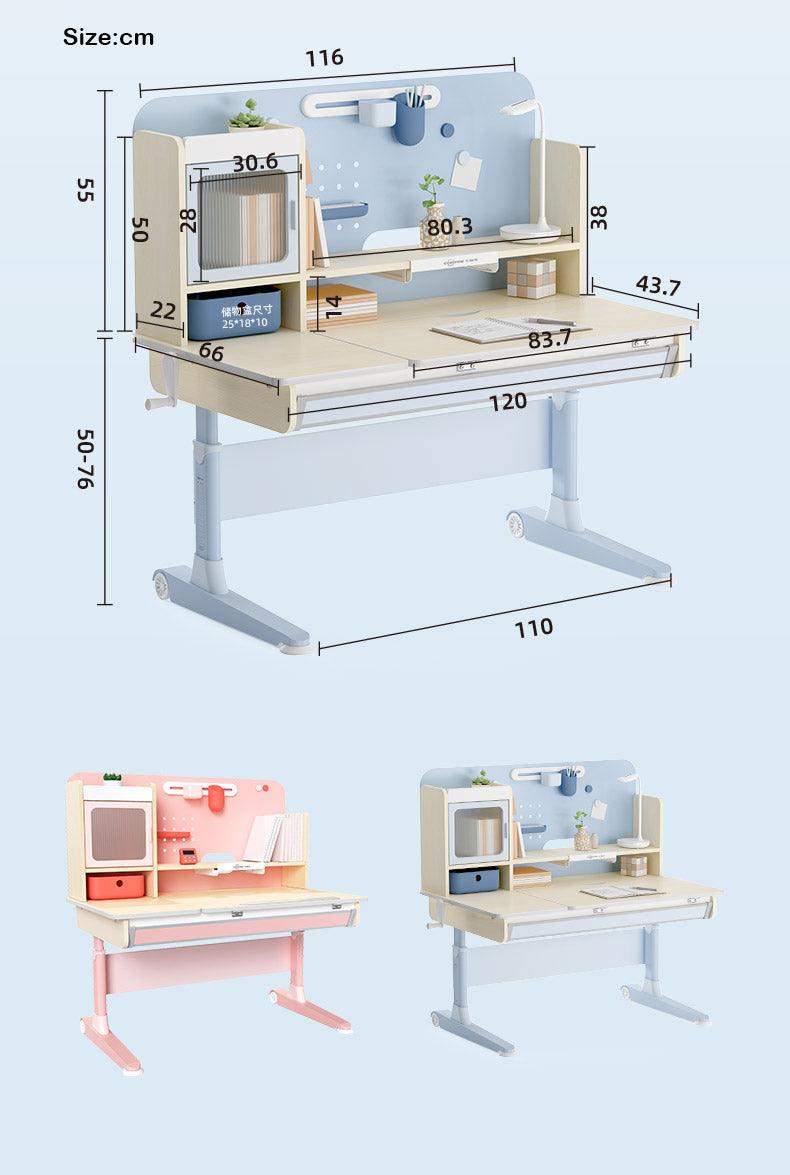 120cm Color Blue-Children Height Adjustable Mini Study Desk+Chair - mokupark.com