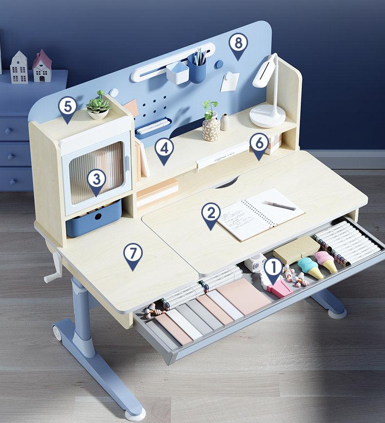 120cm Color Blue-Children Height Adjustable Mini Study Desk+Chair - mokupark.com