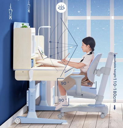 120cm Color Blue-Children Height Adjustable Mini Study Desk+Chair - mokupark.com