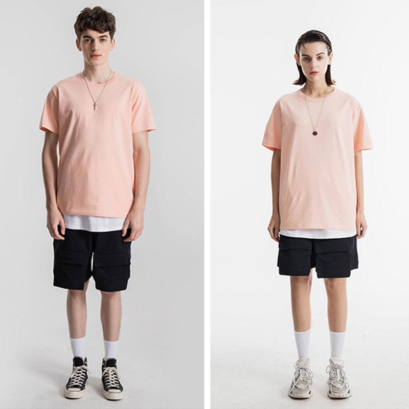 200g Combed Cotton Unisex T-Shirt-Coral Pink - loliday.net