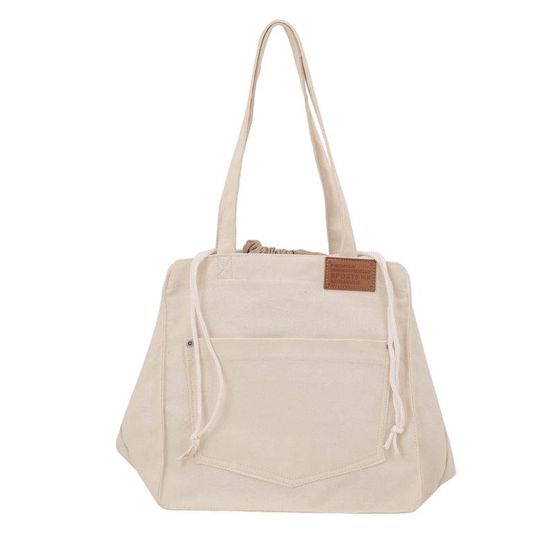 Functional Drawstring Canvas Tote Bag | Shoulder Bag | Hobo Bag - mokupark.com