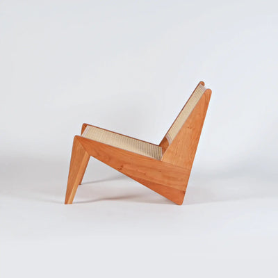 Akai Rika - Cherry Wooden & Rattan Lounge Chair