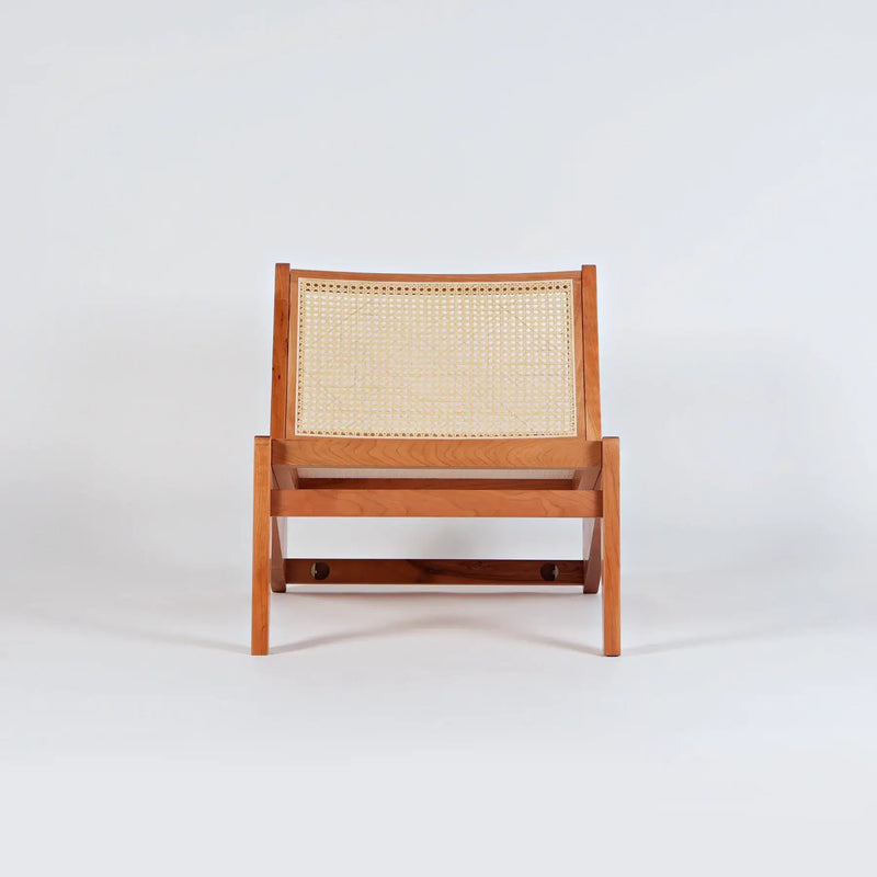 Akai Rika - Cherry Wooden & Rattan Lounge Chair