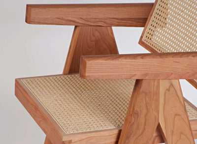 Akai Rika - Solid Wood & Rattan Armchair | Reading Chair 80
