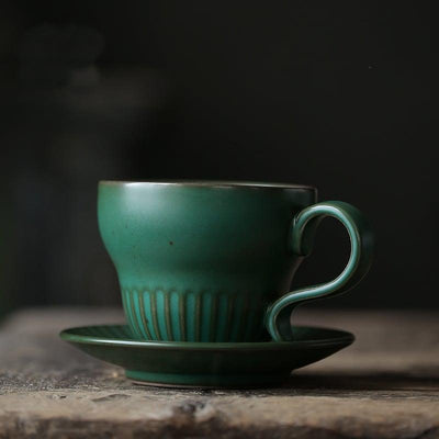 Ceramic Gourd Coffee Cup & Saucer Set | Gourd Mug Set - mokupark.com