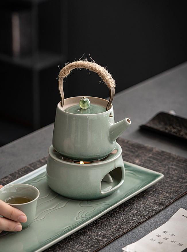 Japanese-style Ashtray Pottery Lifting Beam Teapot Candle Tea Warmer Set - mokupark.com