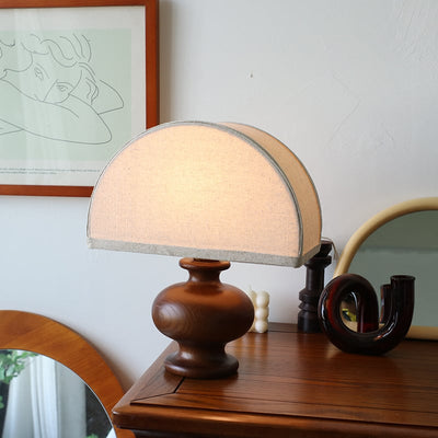 Ayumi - Irving Table Lamp Ash Wood with Linen