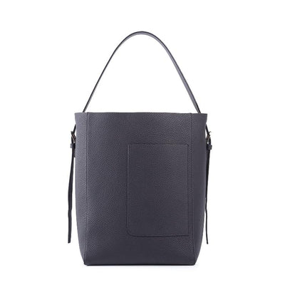 Semi-manual Black Full Grain Cow Leather Tote Bag | Shoulder Bag - mokupark.com