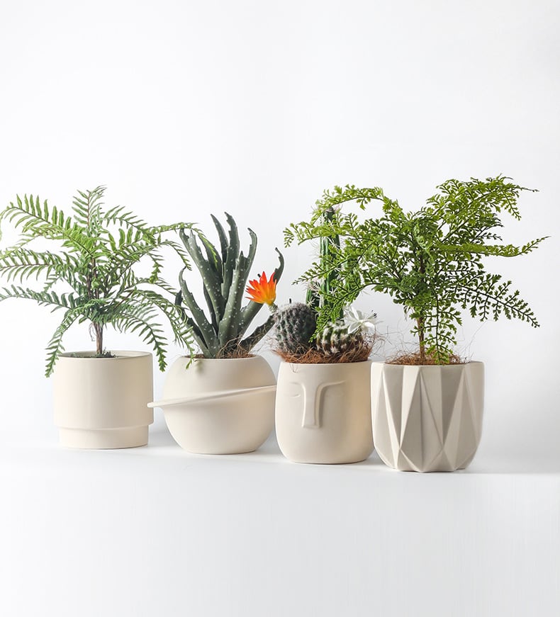 set of 4 plant pots Pandora Set of 4 - Handmade Plant Pot In/Outdoor Beige