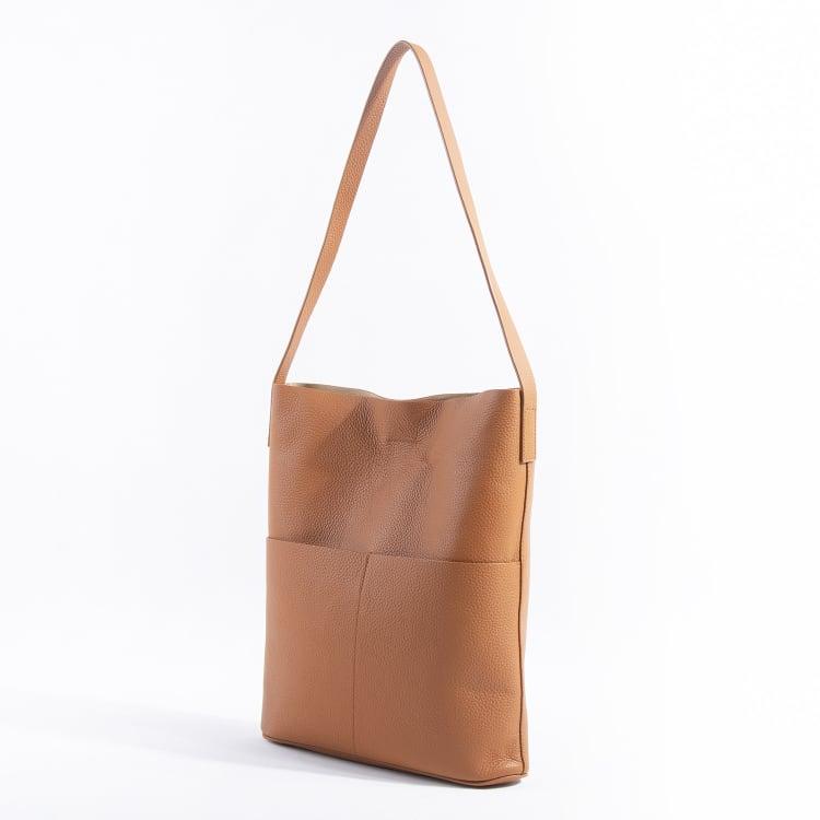 NO.2 Brown Full Grain Cow Leather Bucket Bag | Tote Bag | Shoulder Bag - mokupark.com