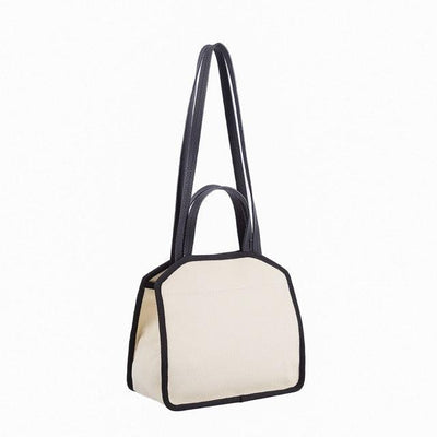 Black & White Canvas Square Large Capacity Tote Bag | Handbag | Crossbody Bag - mokupark.com