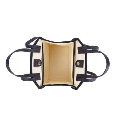 Black & White Canvas Square Large Capacity Tote Bag | Handbag | Crossbody Bag - mokupark.com