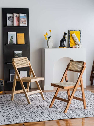 Akai Rika - Solid Wood & Rattan Dining Chair | Folding Chair