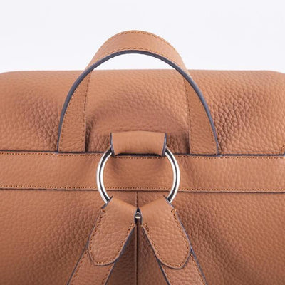 Korean Brown Full Grain Cow Leather Backpack - mokupark.com