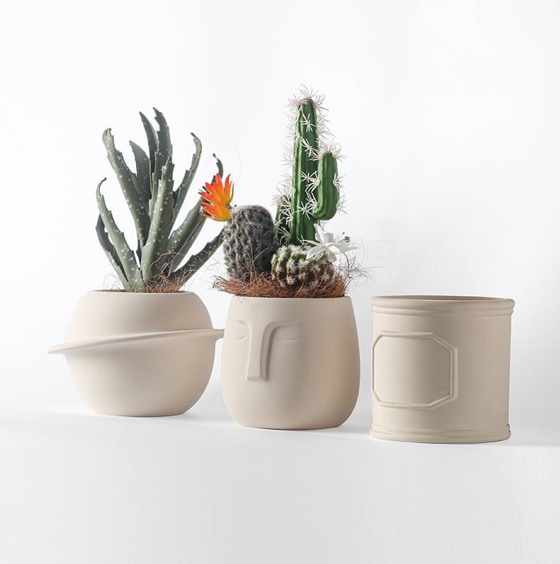 bespoke plant pots Pandora Set of 3 - Handmade Plant Pots In/Outdoor Beige