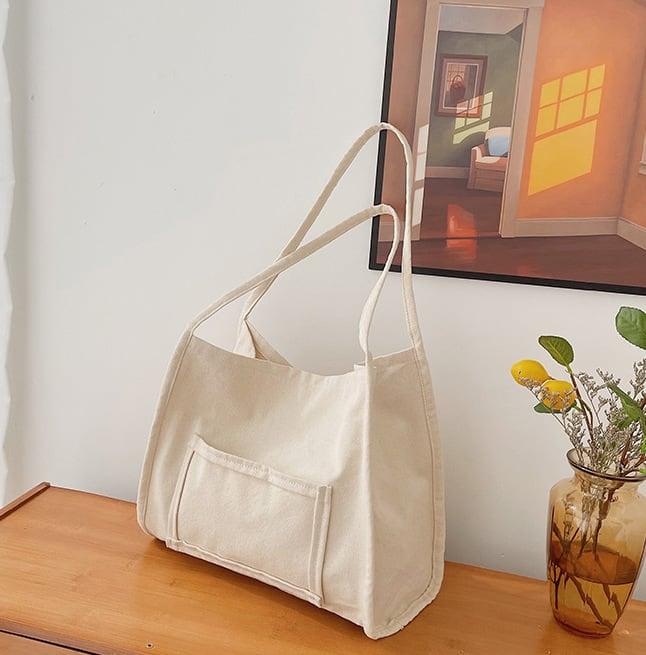 Oversize Functional Canvas Tote Bag | Shoulder Bag | Hobo Bag - mokupark.com