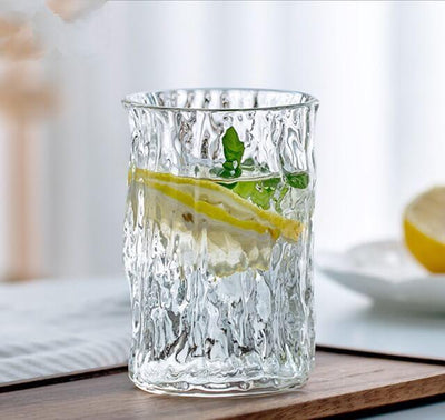 Japanese Tree Pattern Hammer Pattern Glass Water Cup - 4 pcs - mokupark.com