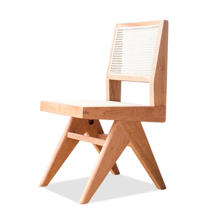 Akai Rika - Cherry Wooden & Rattan Chair - mokupark.com
