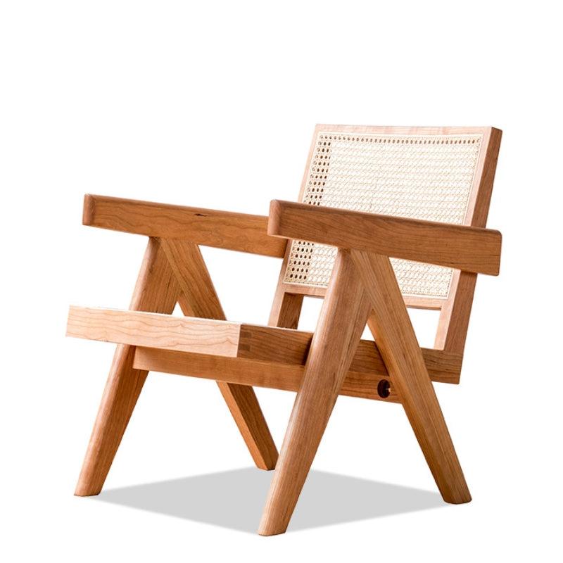 Akai Rika - Solid Wood & Rattan Lounge Chair With Armrests 70 - mokupark.com