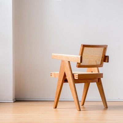 Akai Rika - Solid Wood & Rattan Armchair | Reading Chair 80