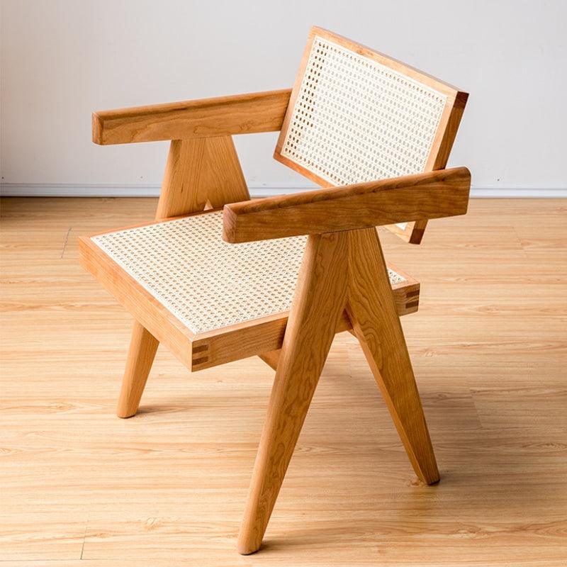 Akai Rika - Solid Wood & Rattan Lounge Chair With Armrests 80 - mokupark.com