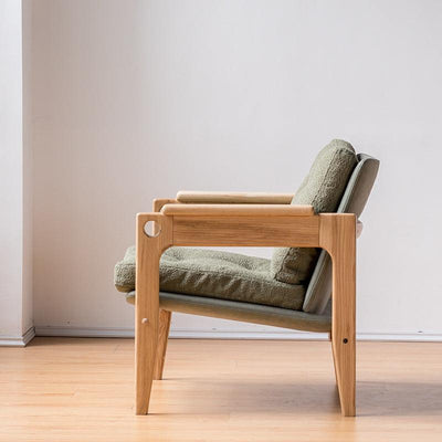 Azami - Solid Ash Wood & Cotton + Linen Armchair ｜ Reading Chair - mokupark.com