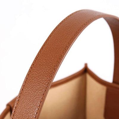 Brown & Khaki Canvas Square Large Capacity Tote Bag - mokupark.com