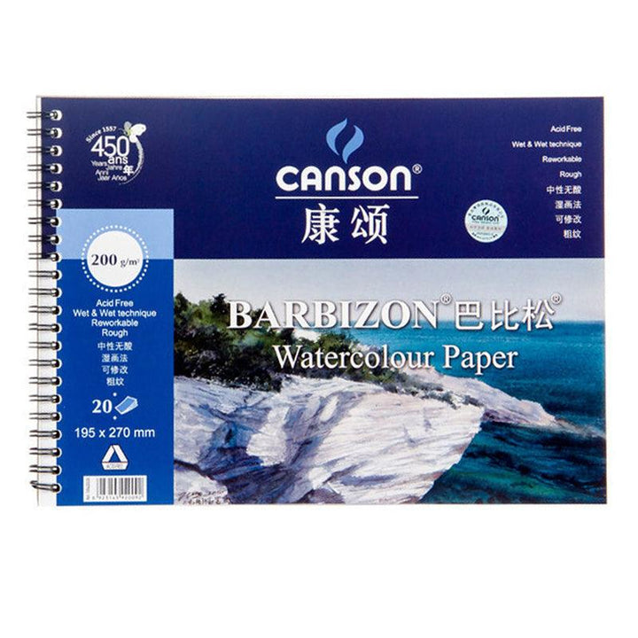 Canson Barbizon Watercolor Book , 20 Sheets -7.7"x 10.6" (195 x 270 mm)  - 200 gsm - mokupark.com