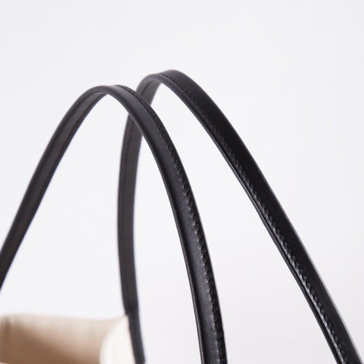 Canvas Large Capacity Handbag with Full Grain Cow Leather Hand Strap - mokupark.com