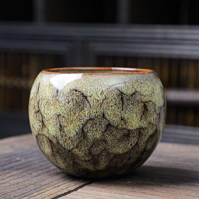 Colorful Cellar Glaze Chinese Tea Cup | Ceramic Dragon Egg Cup - mokupark.com
