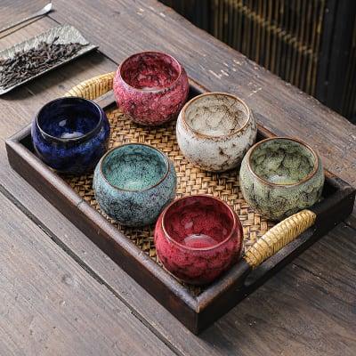 Colorful Cellar Glaze Chinese Tea Cup | Ceramic Dragon Egg Cup - mokupark.com