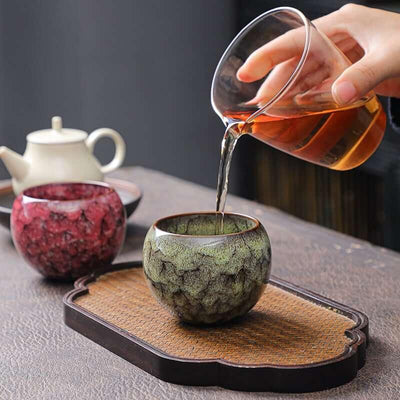 Colorful Cellar Glaze Chinese Tea Cup | Ceramic Dragon Egg Cup - mokupark.com