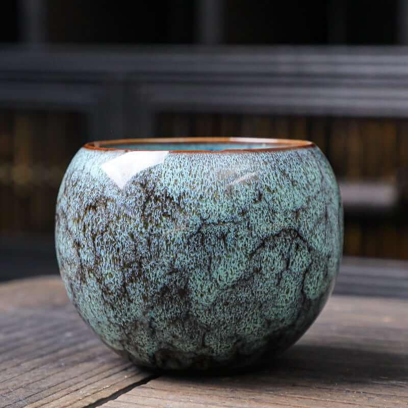 Colorful Cellar Glaze Chinese Tea Cup | Ceramic Dragon Egg Cup - mokupark.com