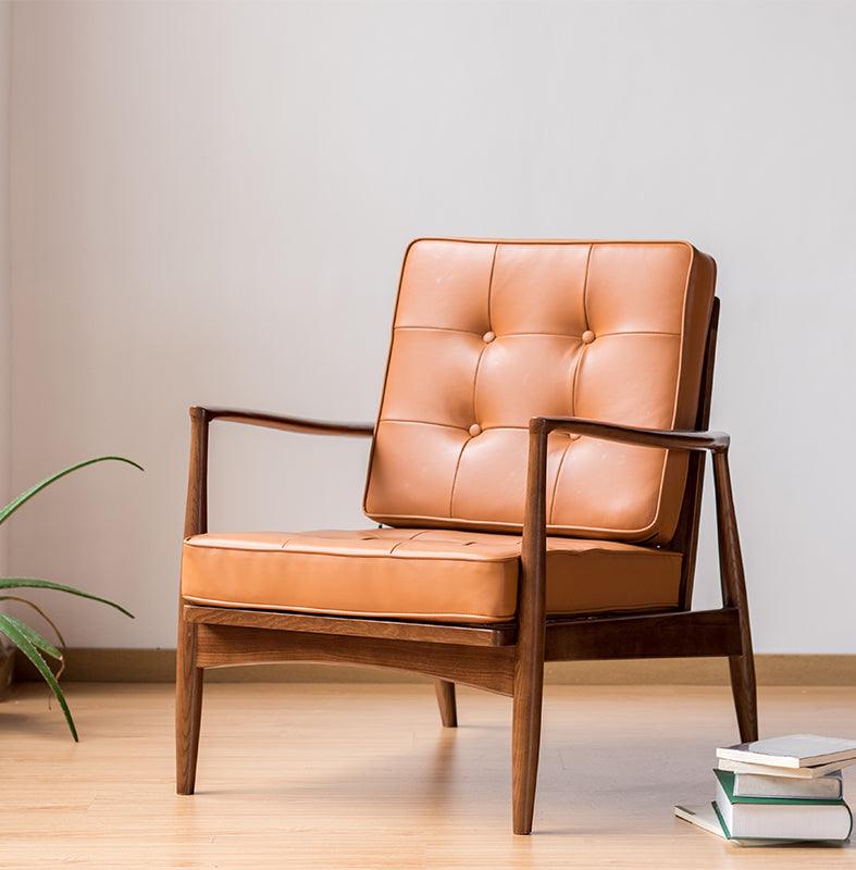 Danmer - Solid Ash Wood & Leather Armchair ｜ Reading Chair - mokupark.com