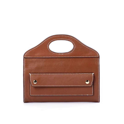 Brown Mini Pocket In Goat Leather