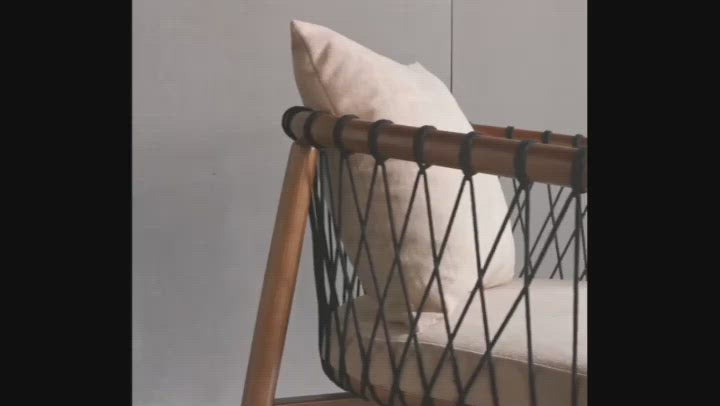 Rikuto - Solid Ash Wood & Cotton Armchair｜Reading Chair