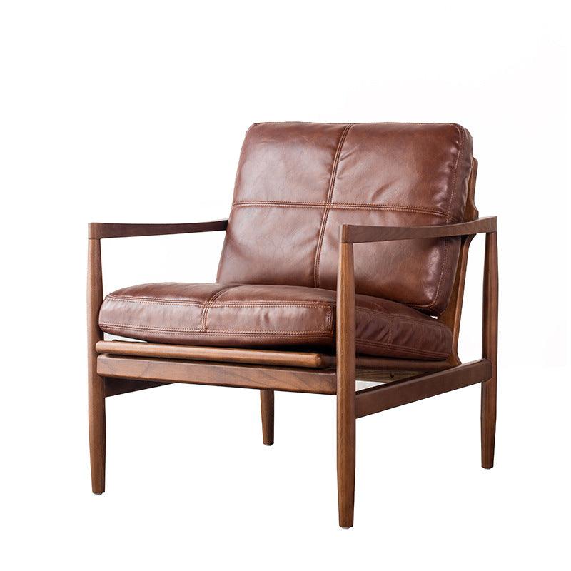 Hiroko - Solid Ash Wood & Leather Armchair ｜ Reading Chair - mokupark.com