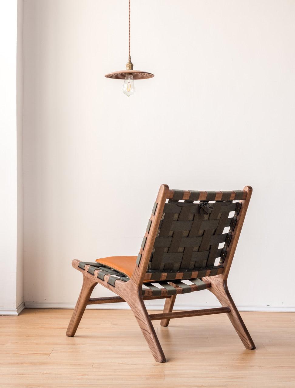 Juan - Solid Ash Wood & Leather Armchair ｜ Reading Chair - mokupark.com