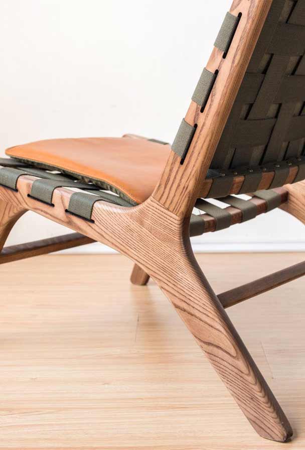 Juan - Solid Ash Wood & Leather Armchair ｜ Reading Chair - mokupark.com