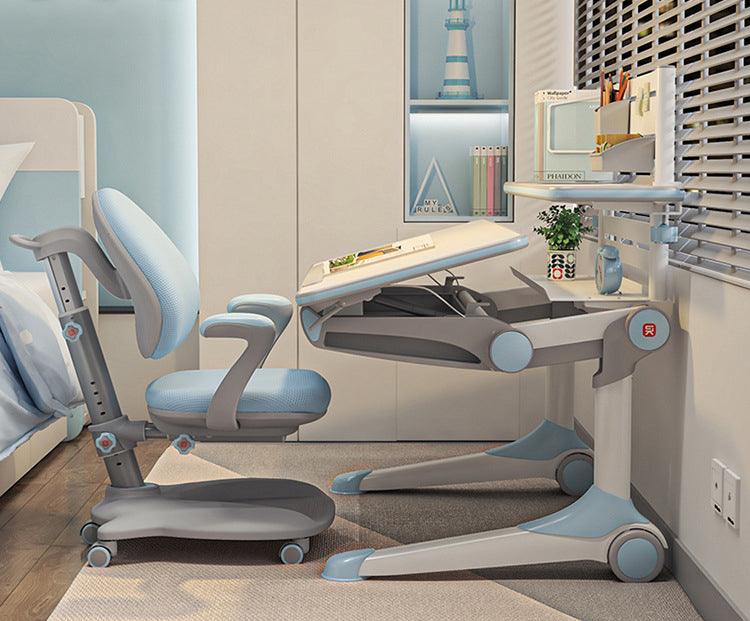 Kids Ergonomic Design / Children Height Adjustable Study Desk+Chair ( T1 Desk+K16 Chair ) - mokupark.com