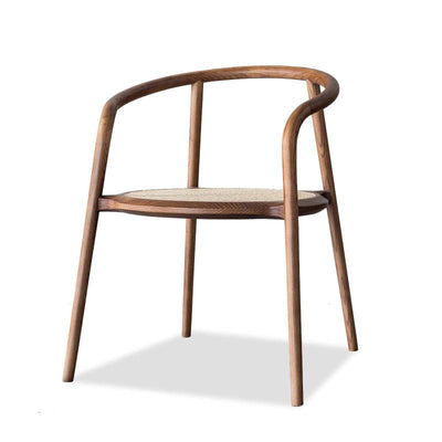 Kongzi- Solid Ash Wood & Woven Rattan Armchair ｜ Reading Chair - mokupark.com
