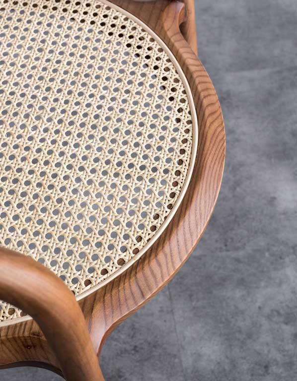 Kongzi- Solid Ash Wood & Woven Rattan Armchair ｜ Reading Chair - mokupark.com